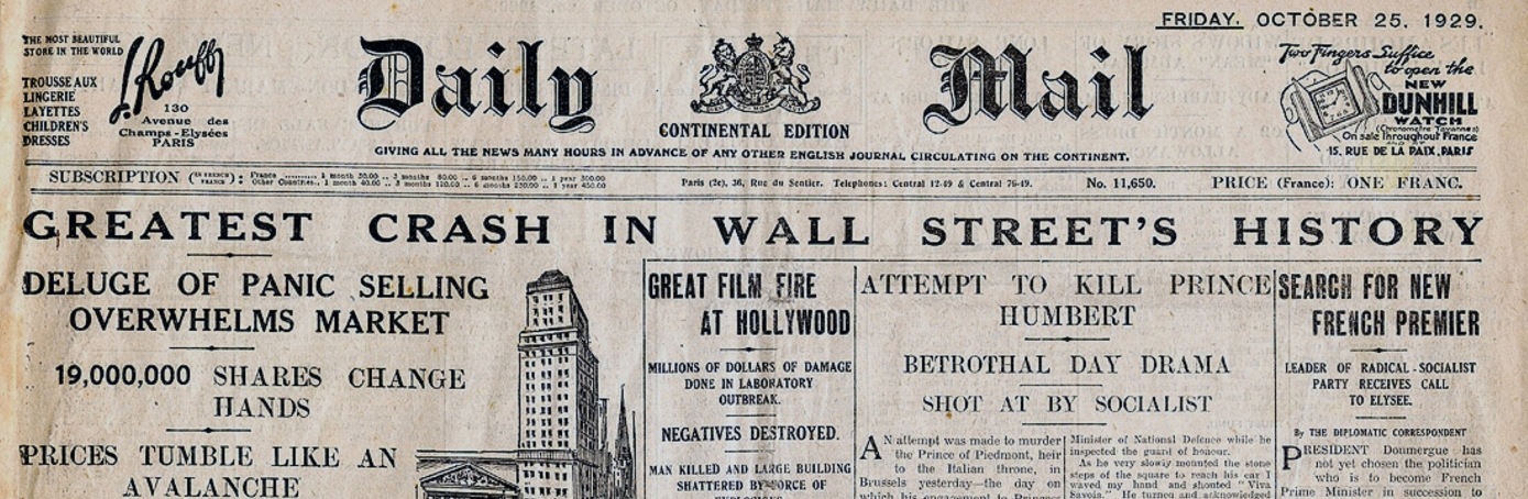 stock market crash 1929 affect europe
